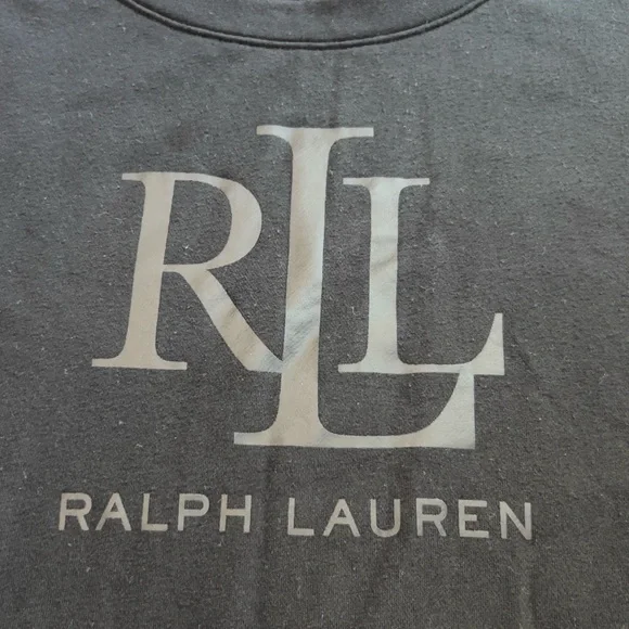 Ralph Lauren Women's Logo Foil Print crew neck Sweater Black Size XL - Picture 7 of 7